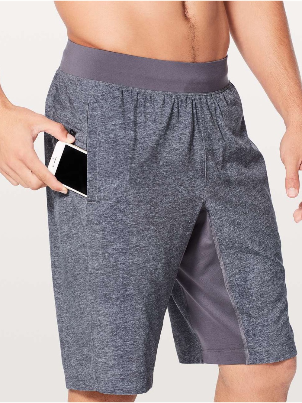 lululemon athletica Men's Heather Gray T.H.E. Linerless Large Shorts